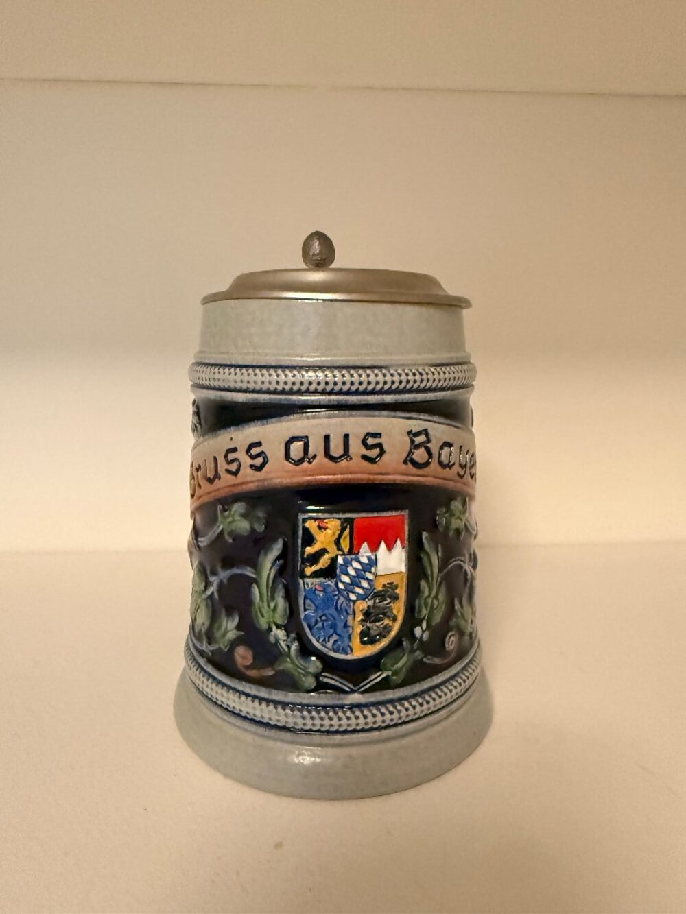 Vintage Original KING #304 German Beer Stein 1/2L Gruss aus Bayern Pewter Lid